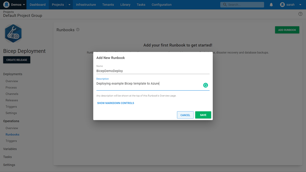 Add a new Runbook