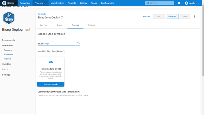 Azure Run a Script Deployment Step