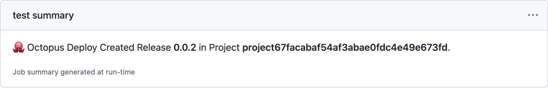 Job summaries Octopus created release for GitHub Actions Octopus Deploy v2
