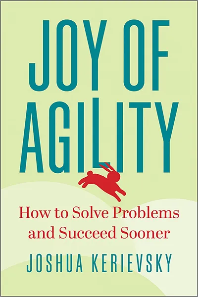 Joy of Agility has a cover with the text Joy of Agility: How to solve problems and succeed sooner, with a rabbit bounding across the text