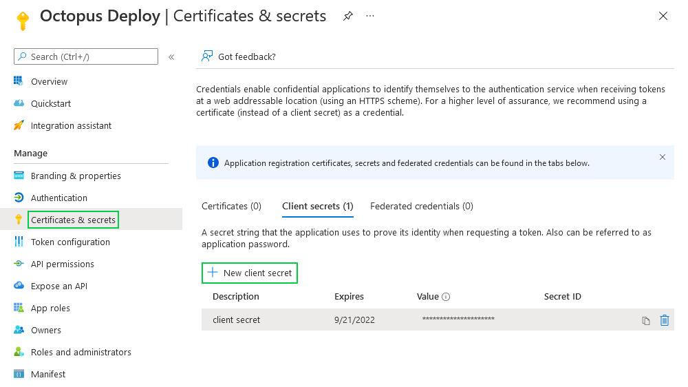 width=500 Generating a client secret