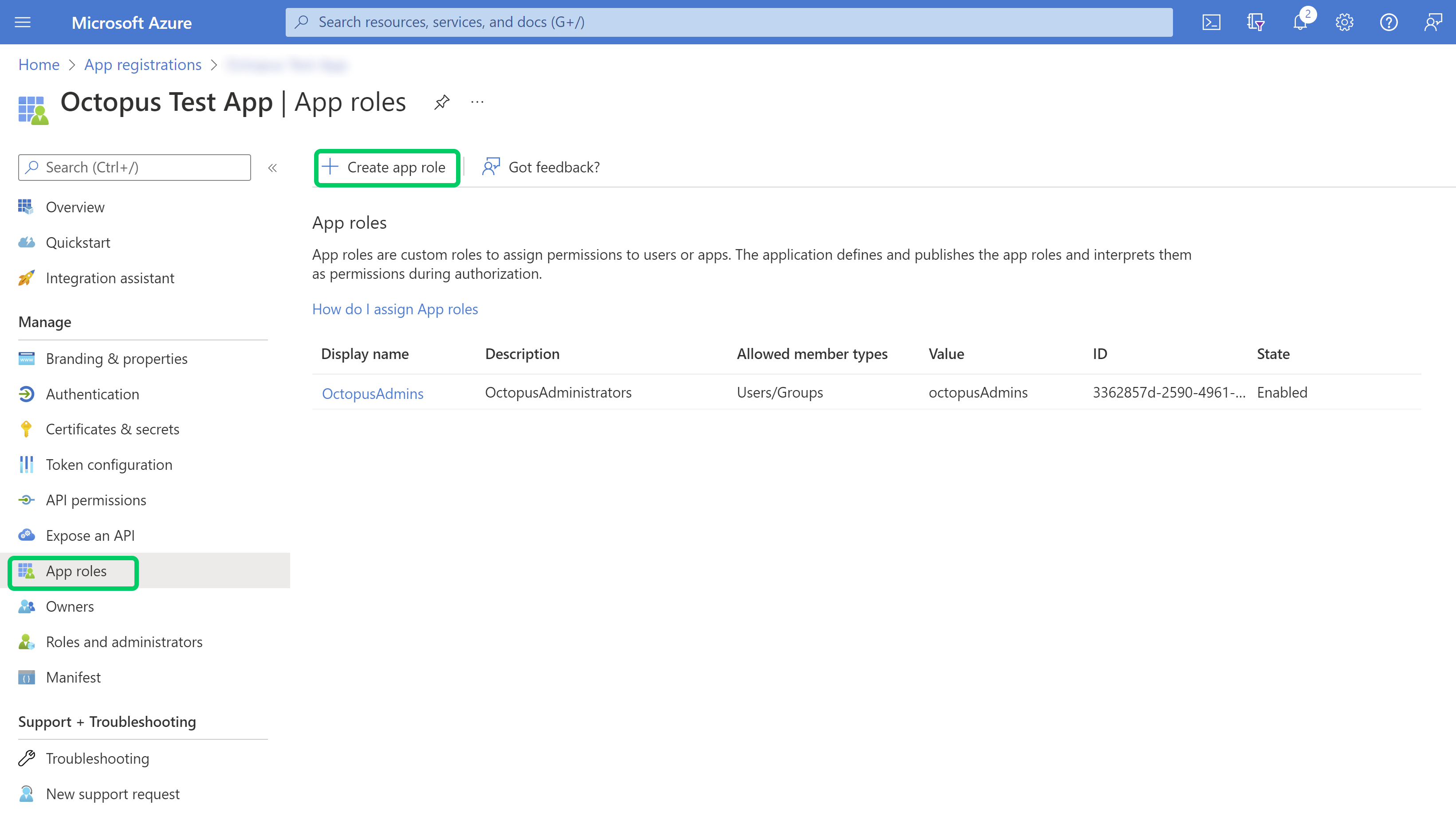 width=500 Creating new App Role